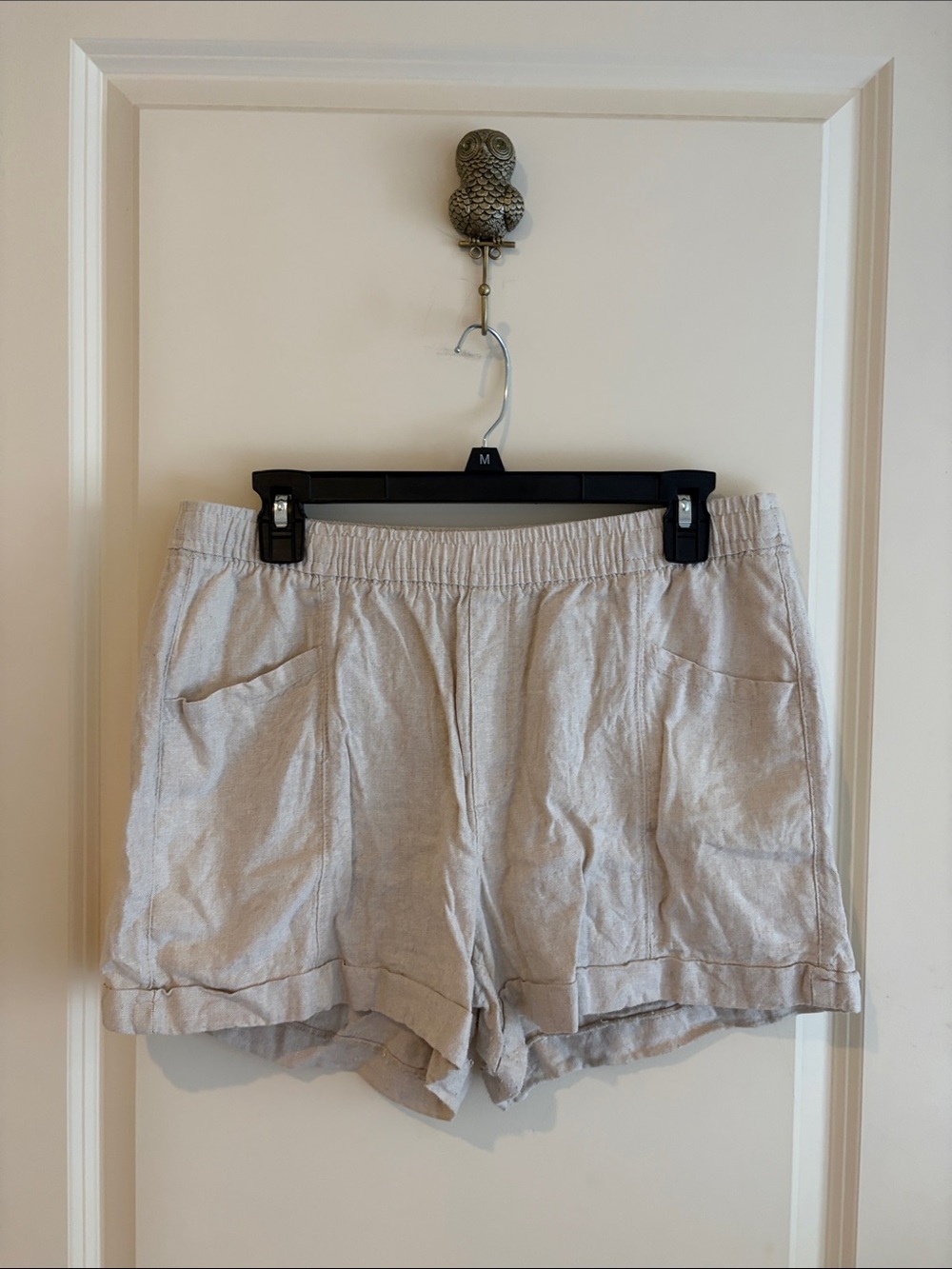 Old Navy Light Beige High-Waist Casual Pull-On Shorts